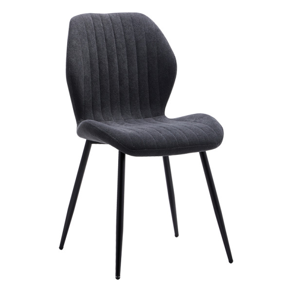 Καρέκλα Fersity pakoworld ύφασμα ανθρακί-πόδι μέταλλο μαύρο 48x56.5x85.5εκ